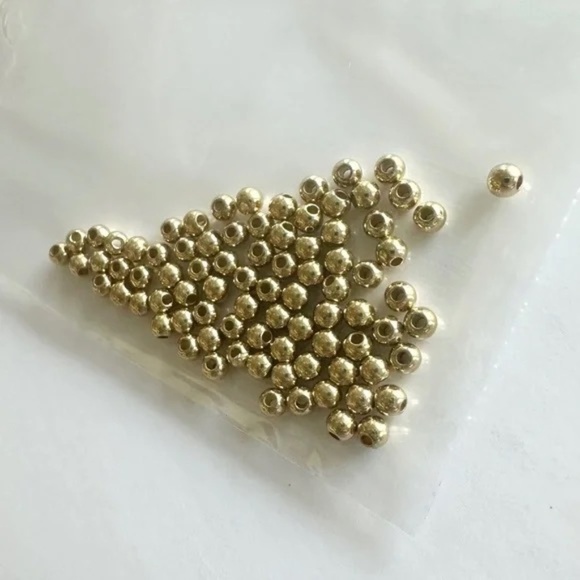 🌺2 for $10🌺 Gold Tone Round Beads for Jewelry Making - Picture 2 of 3